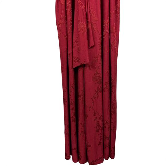 New Zara Jumpsuit Faux Wrap Neckline Red Jacquard Knit Short Sleeve Women’s M - Picture 12 of 12